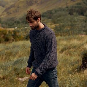 Carraig Donn 100% Merino Wool Fisherman Aran Sweater